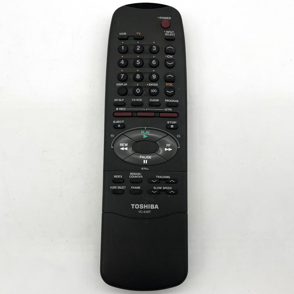 Toshiba Black VC-648T TV-VCR Remote Control Transmitter with Battery Cover